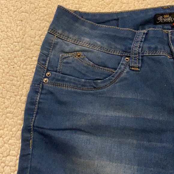 Royalty For Me Distressed Stretch Denim jeans size 8 with cuffs - Picture 3 of 15